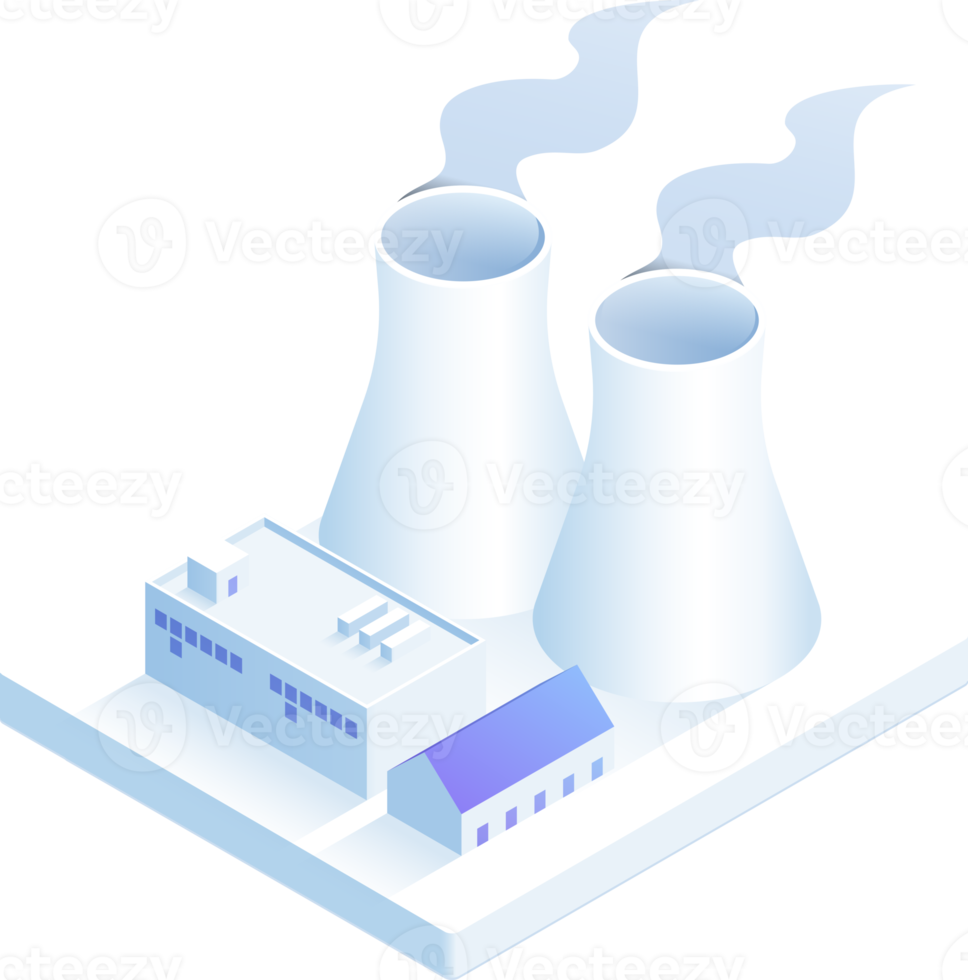 nucleair macht fabriek isometrische png