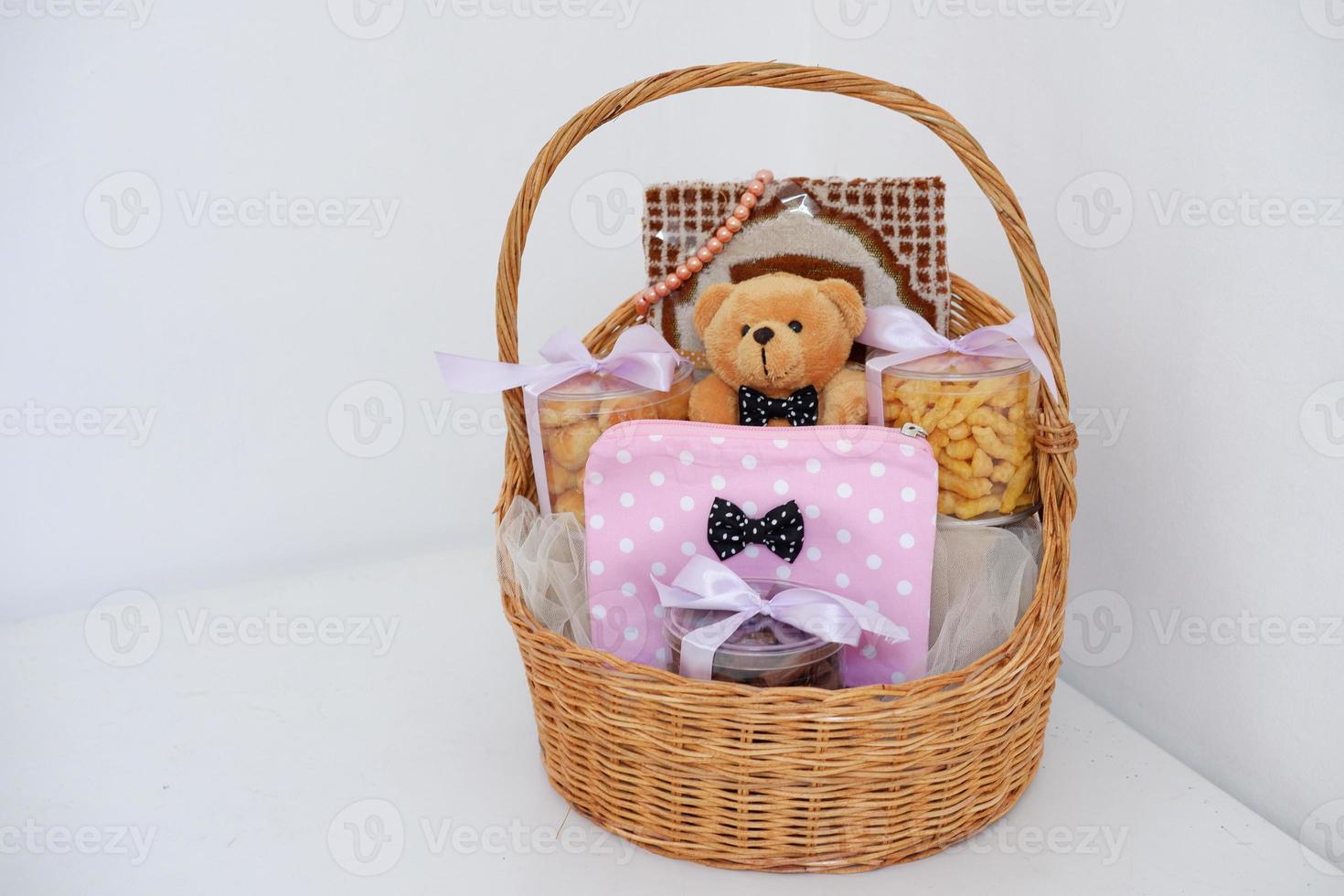 beautiful gift basket as a background photo