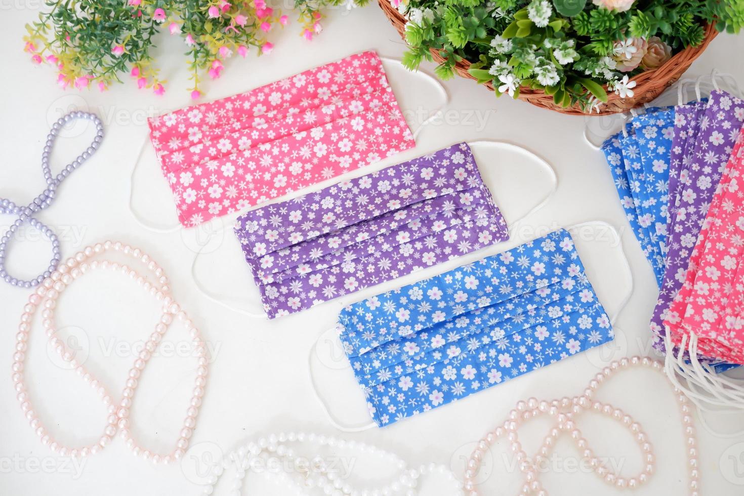 beautiful patterned masks as a background photo