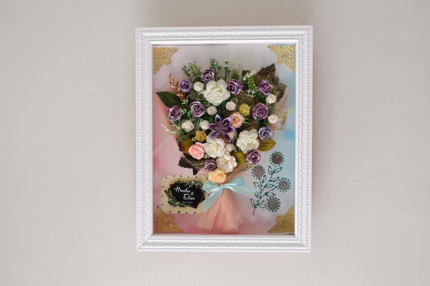 arreglos florales de papel como fondo foto