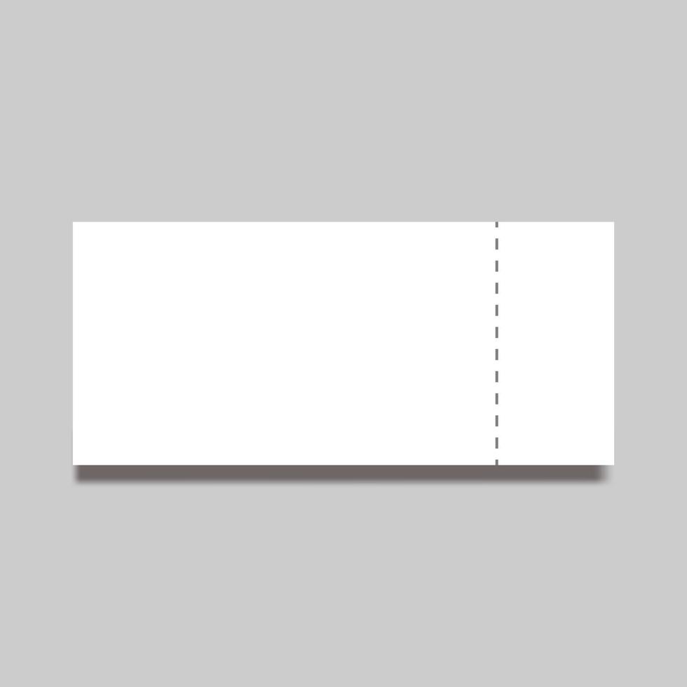 ticket blank template realistic 3d on gray background vector illustration