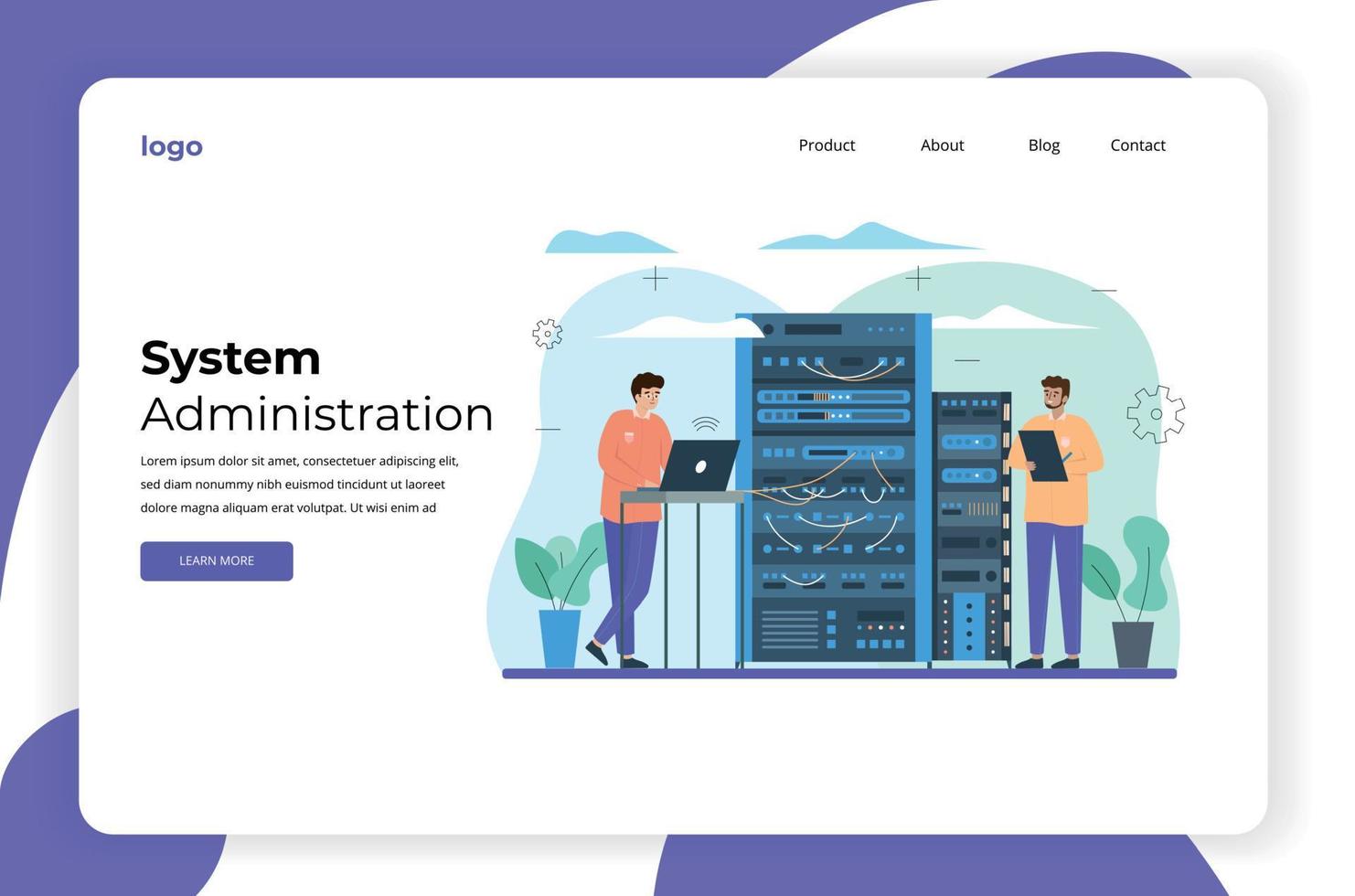 System Administrator Flat Website vector