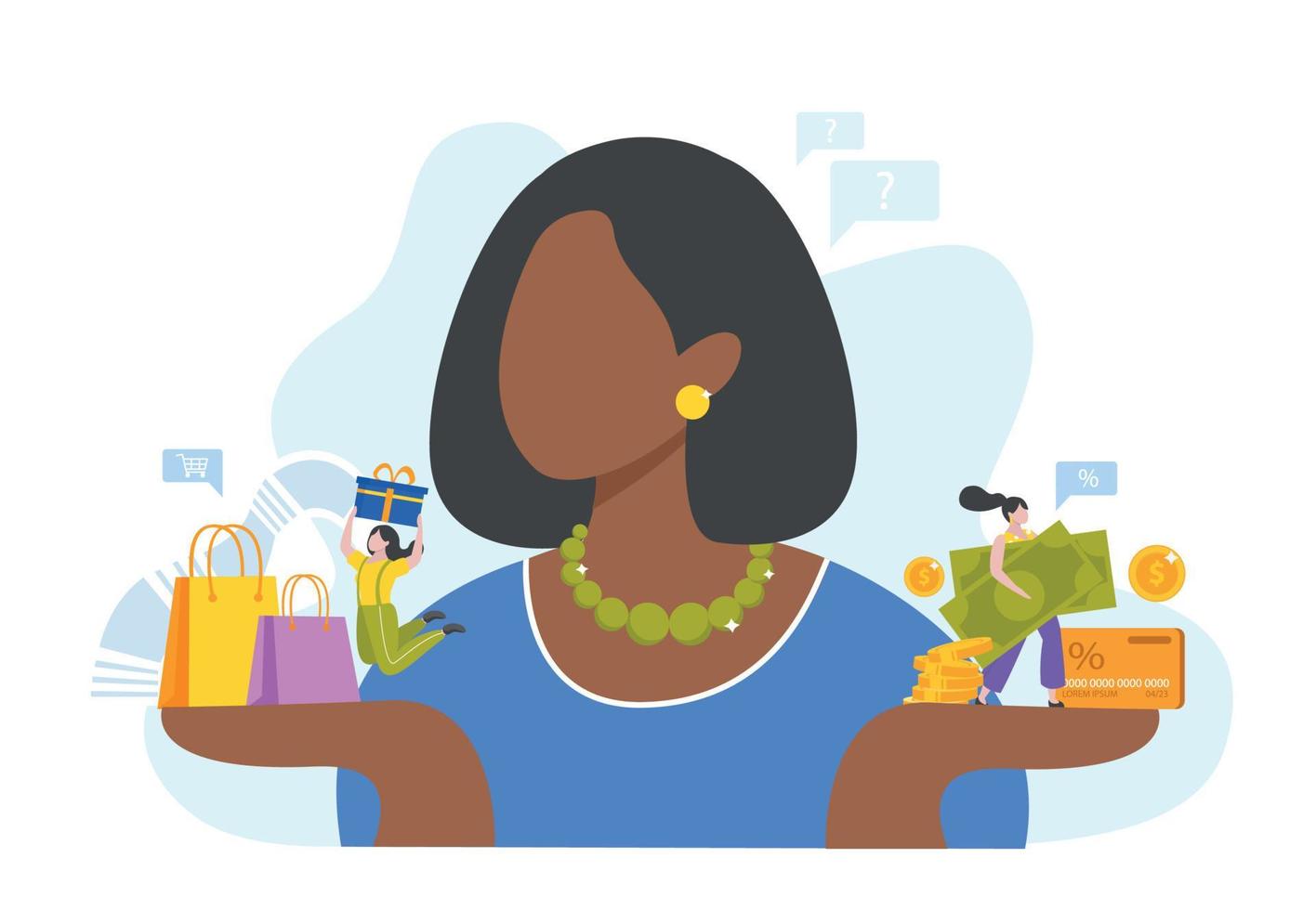 Shopping Woman Flat Composition vector