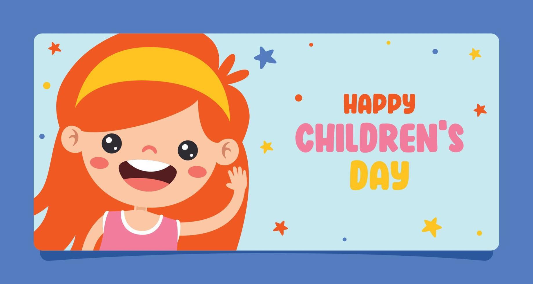 plantilla para feliz dia del niño vector