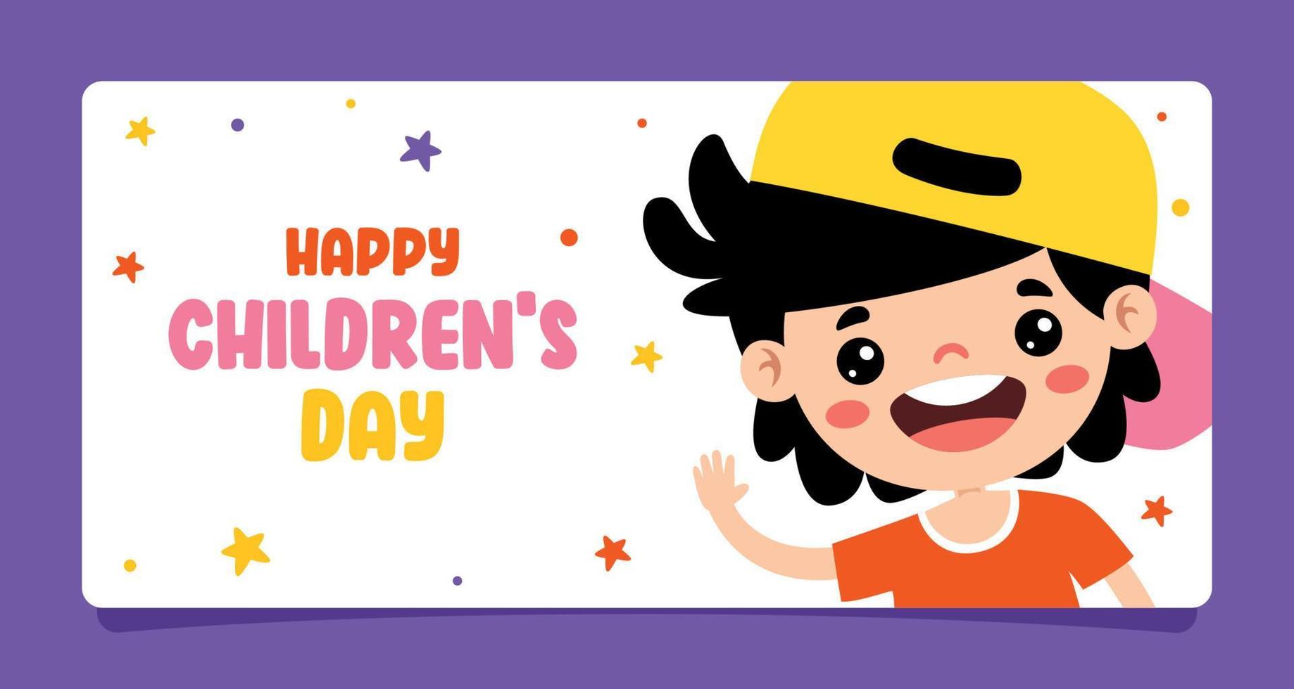 Template For Happy Children's Day vector