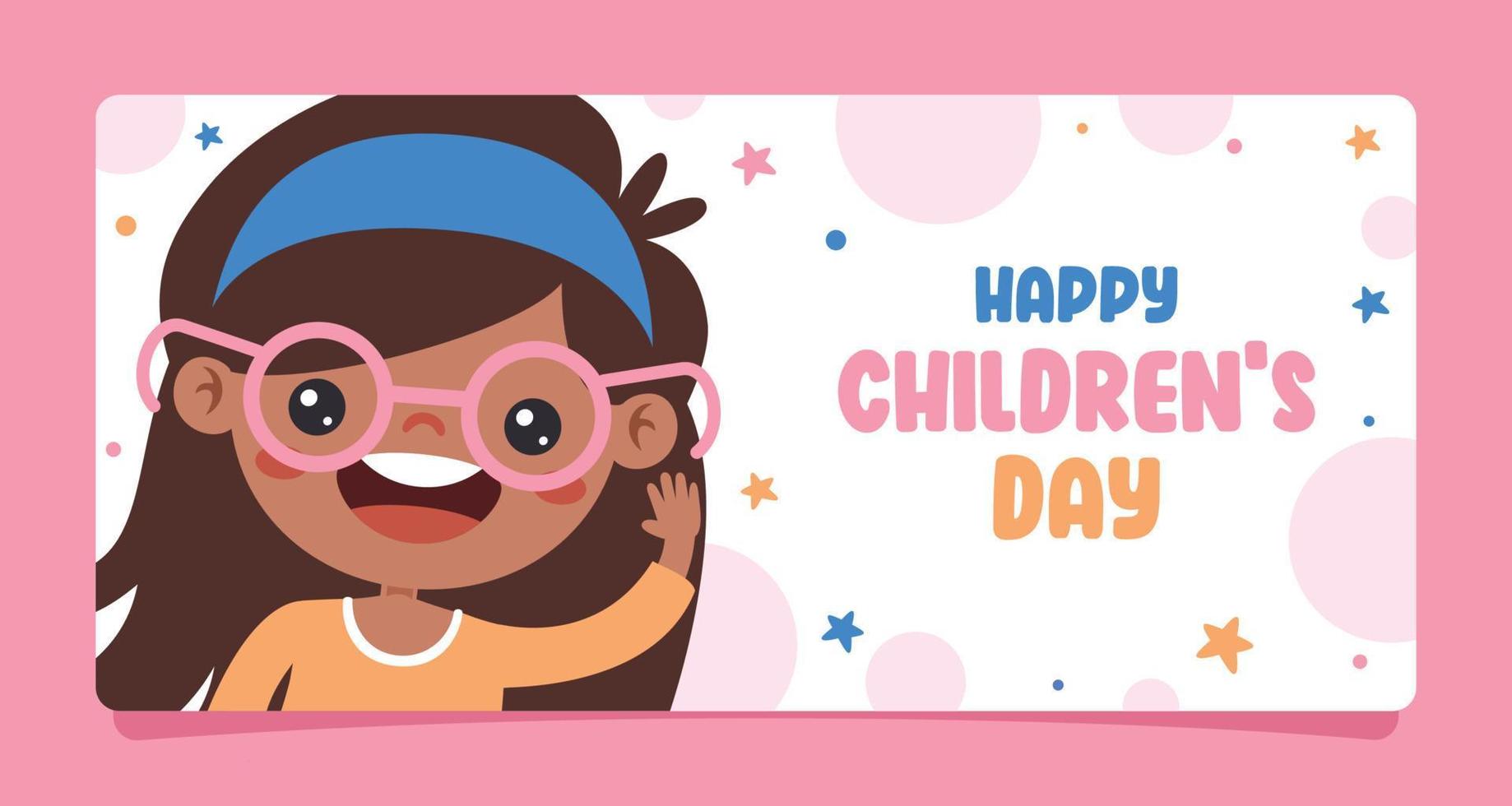 plantilla para feliz dia del niño vector