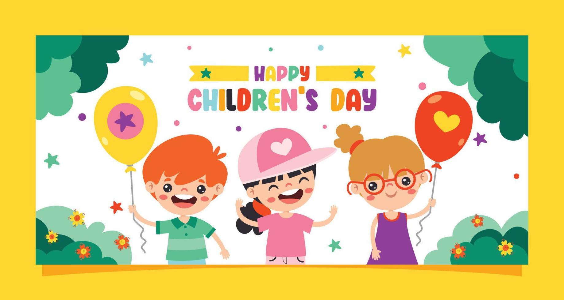 Template For Happy Children's Day vector