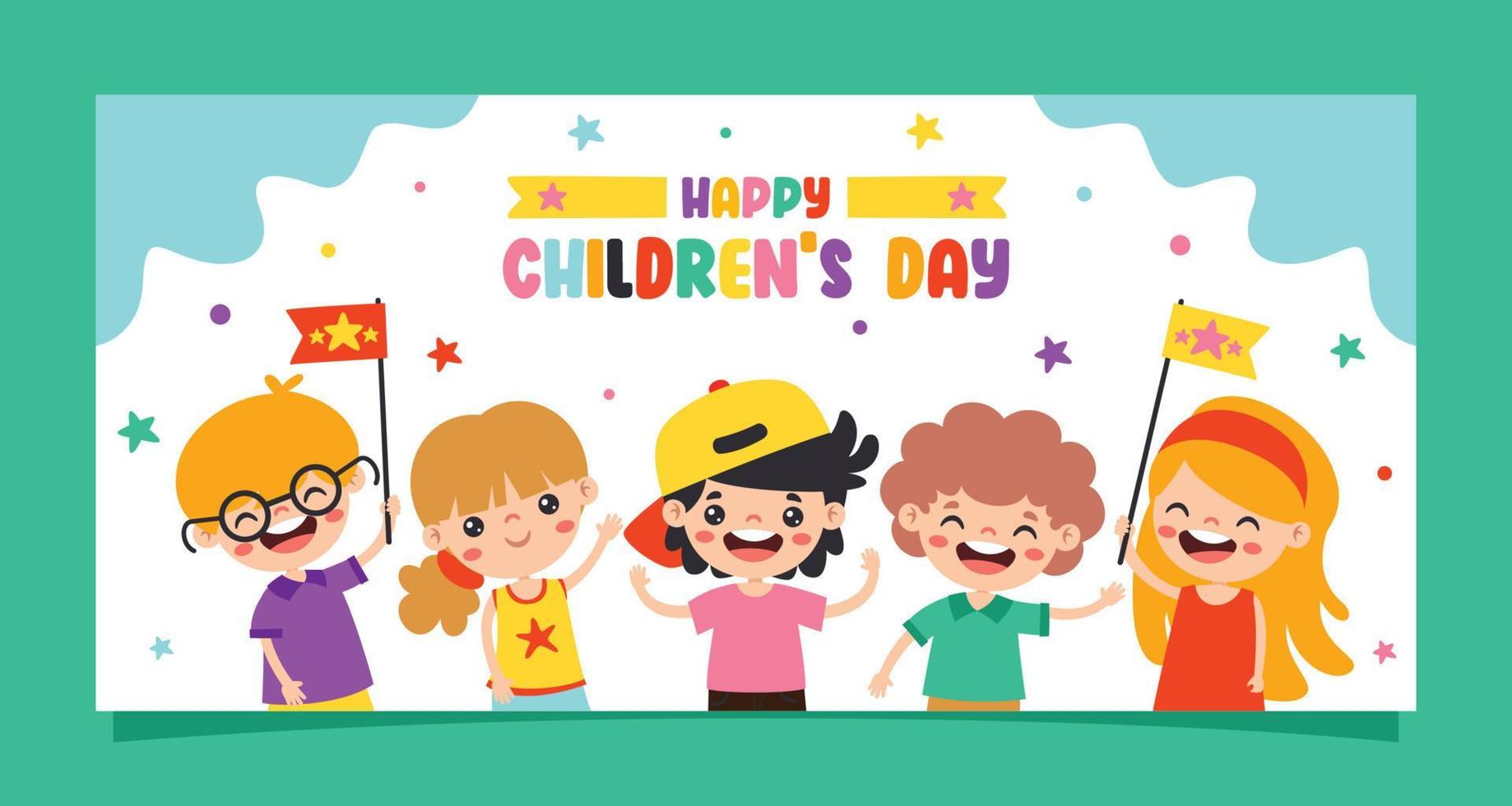 Template For Happy Children's Day vector