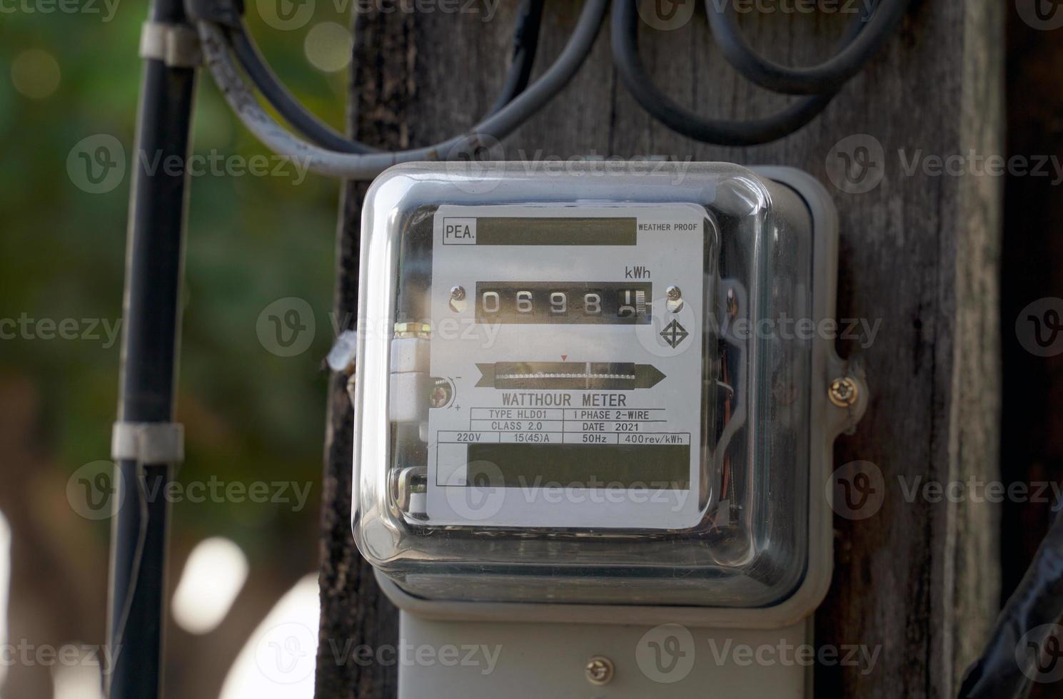 An electric meter is a device used to measure and display electrical quantities such as current, voltage, resistance, and power. There are many sizes suitable for use. photo