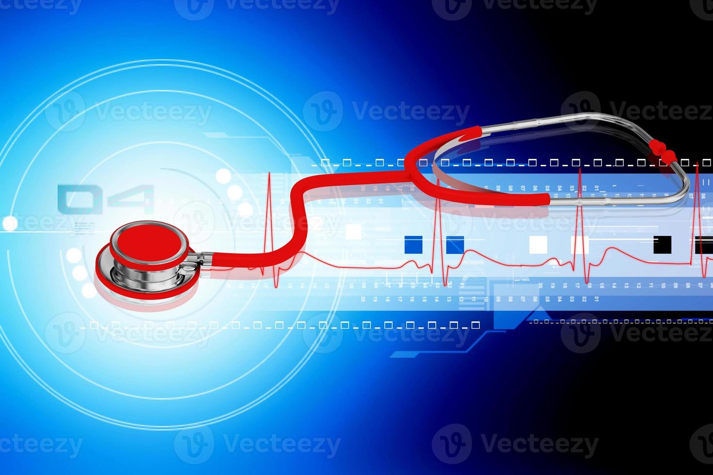 Digital illustration of stethoscope in color background photo