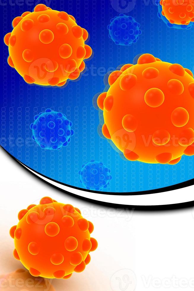 3d multi use Bacteria in color background photo