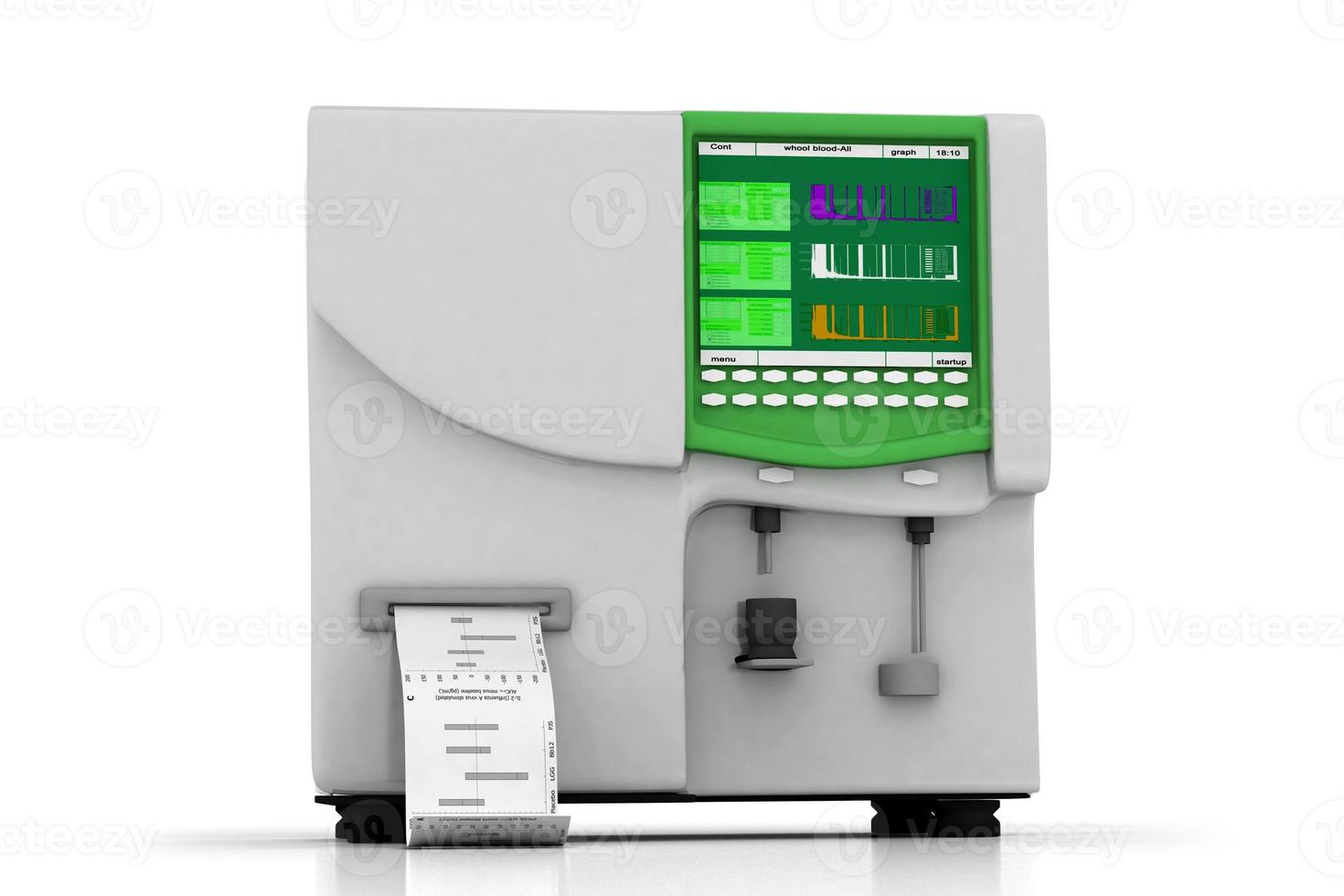3d multi use  hematology analyzer in white background photo