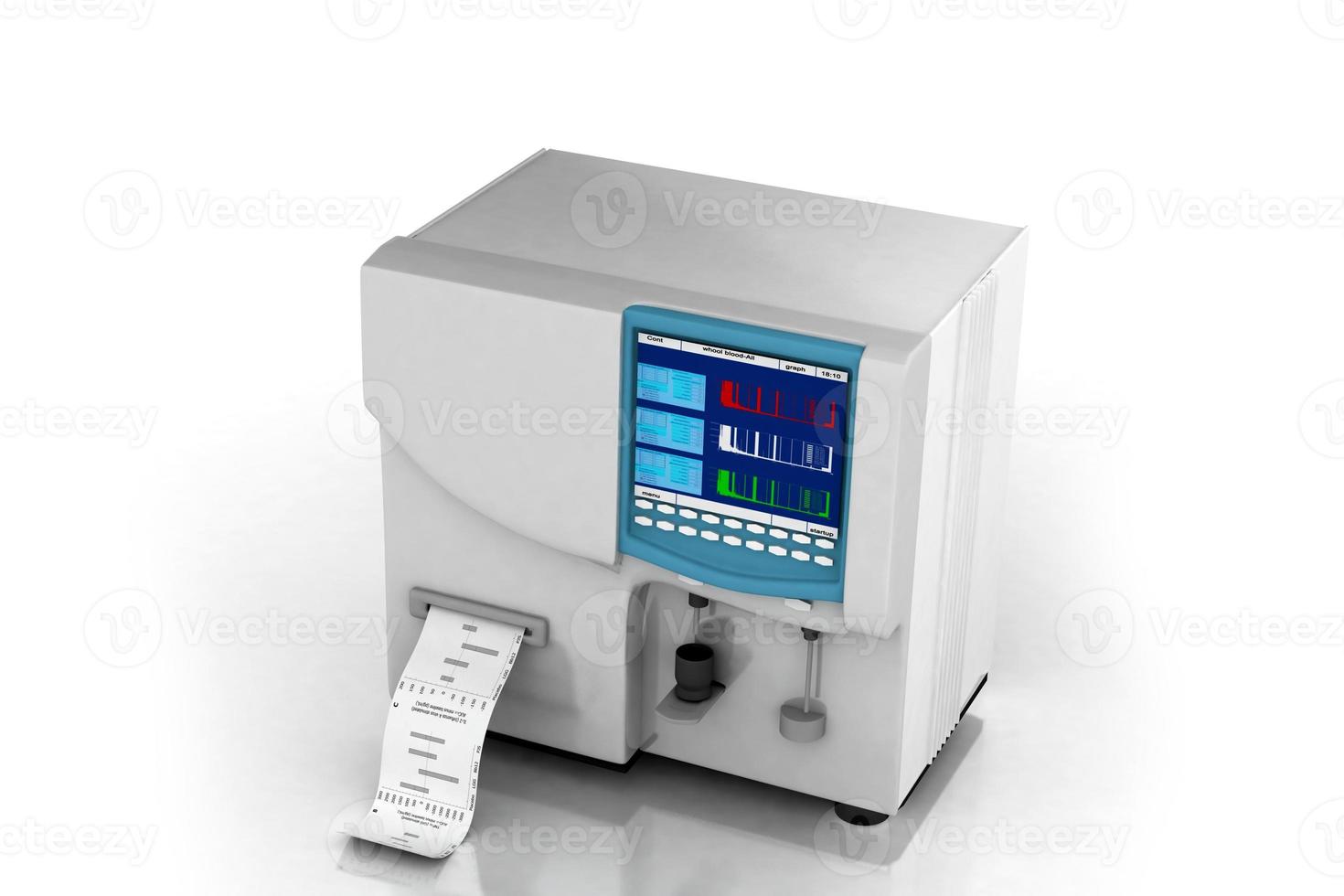 3d multi use  hematology analyzer in white background photo