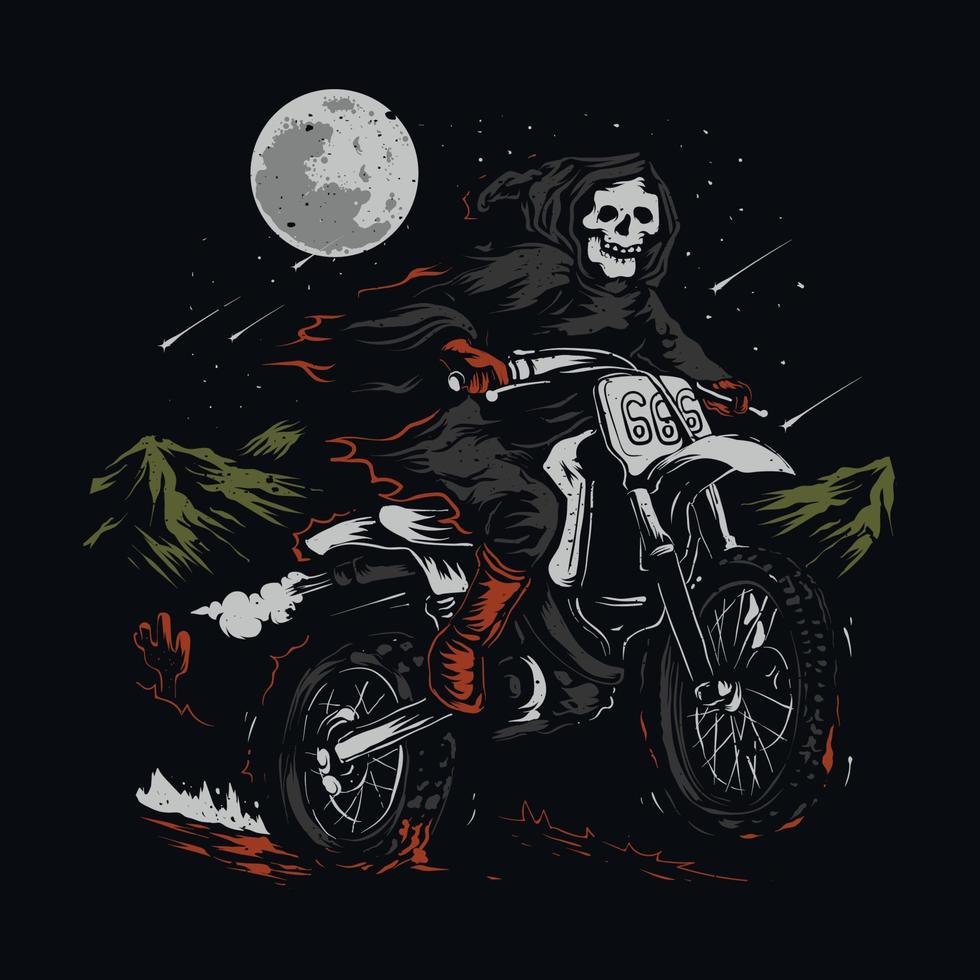 parca con ilustración de moto vector