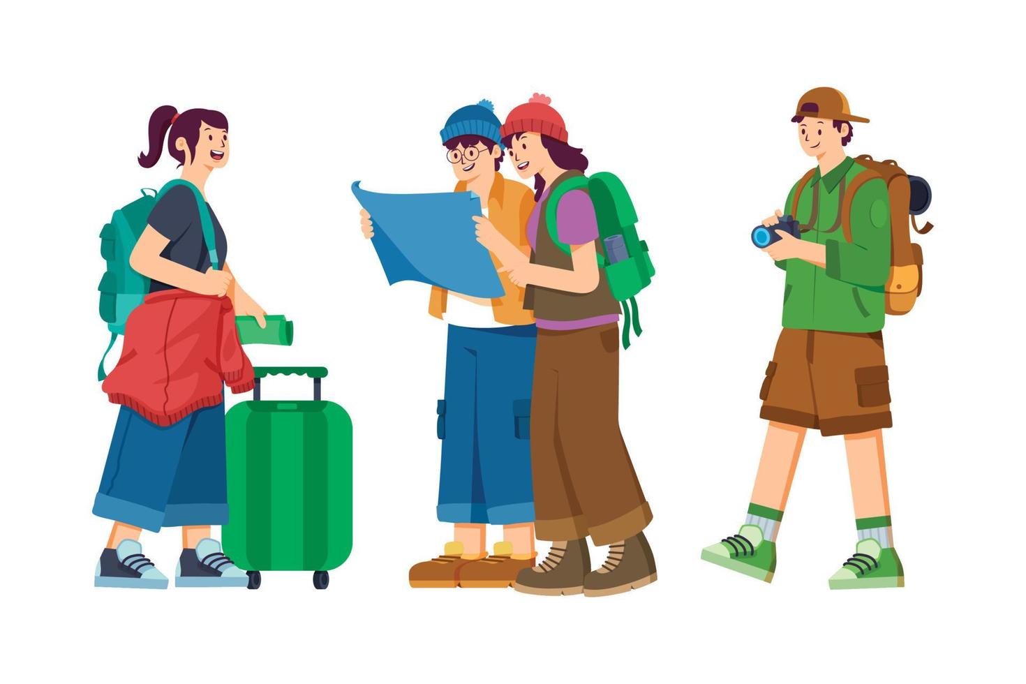 Travelling people characters vector
