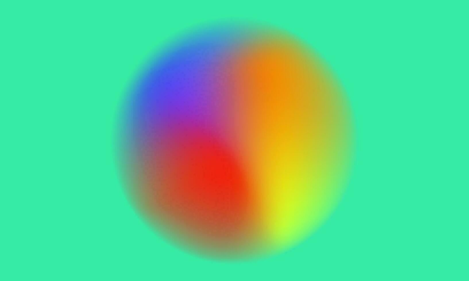 fondo abstracto vectorial con círculo de arco iris degradado y fondo verde vector