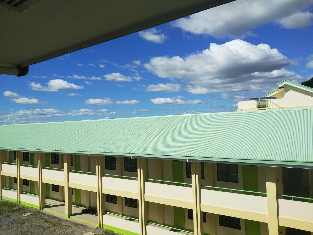 Cloudy school building view photo