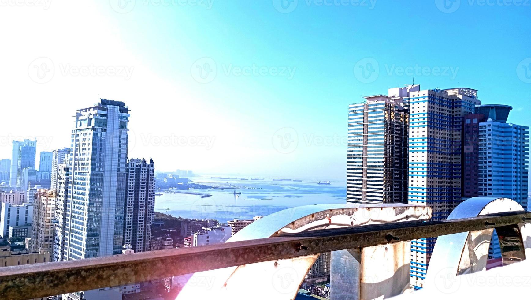 View of the Manila Bay at the top of the building photo