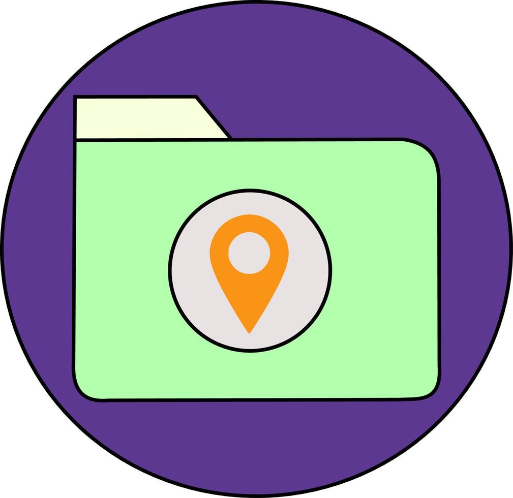 vector icon of simple forms of point of location