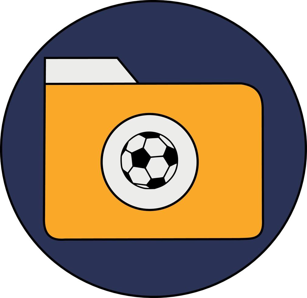 Vector illustration of a ball in folder