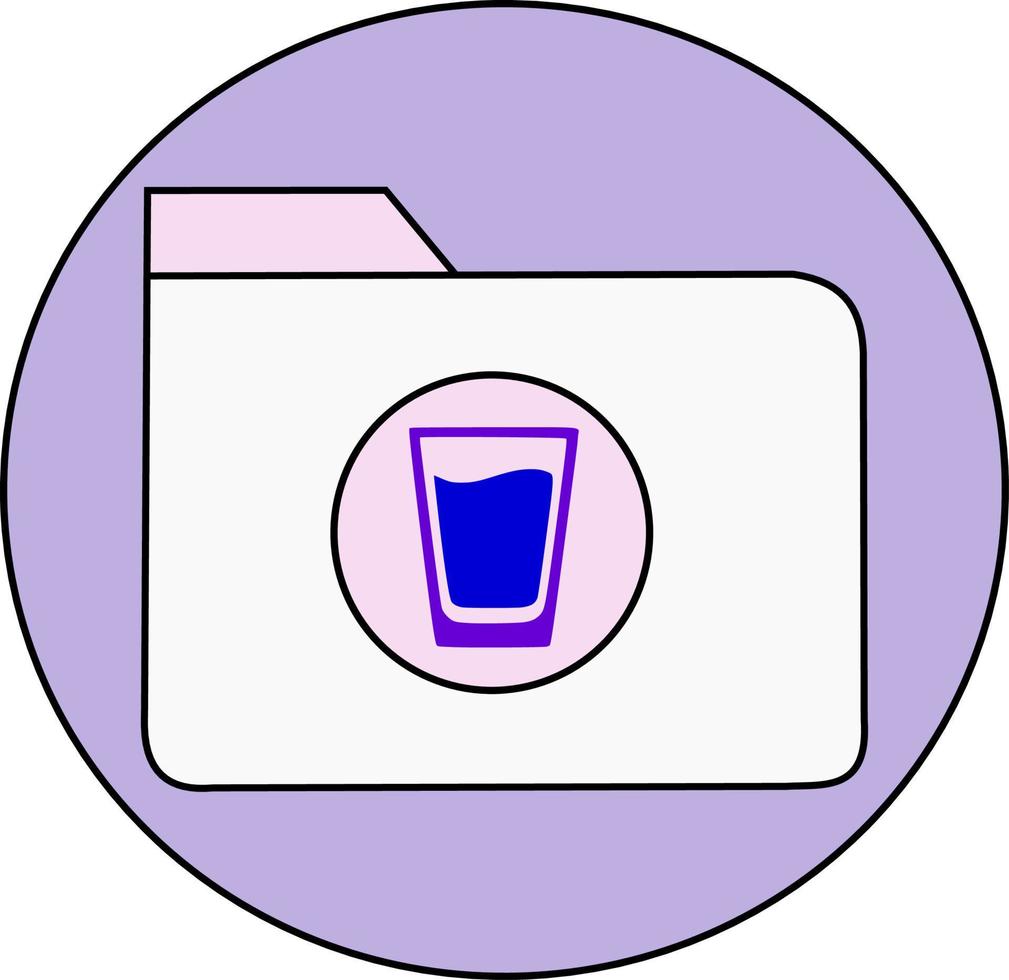 glass of water icon in folder vector