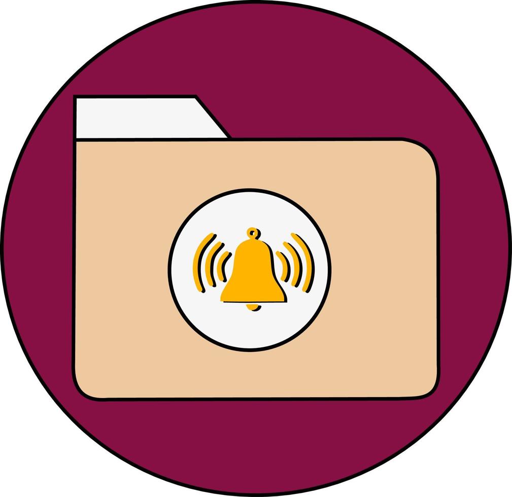 bell icon in folder vector