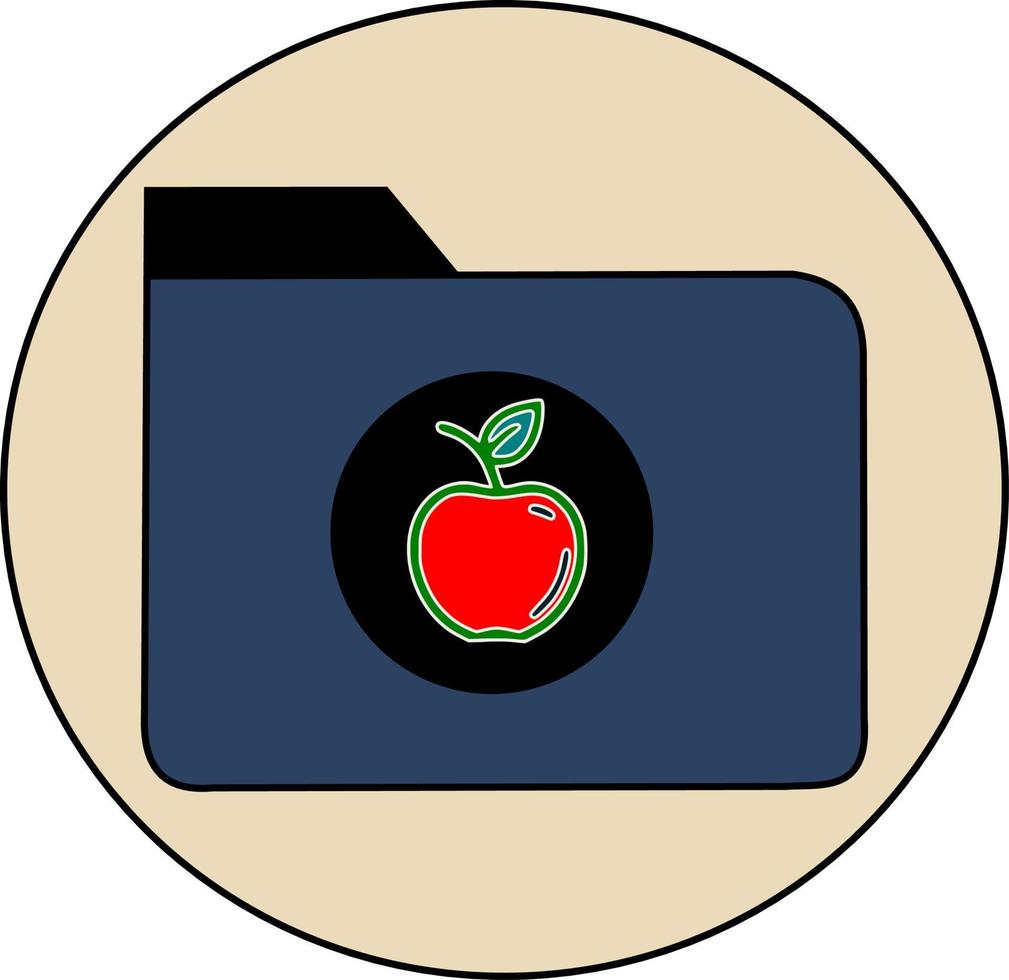 un icono de manzana en una carpeta vector