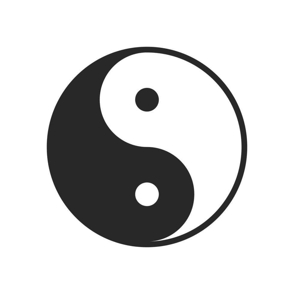 icono de logotipo de círculo de yin y yang en blanco y negro. yinyang símbolo de armonía y equilibrio. vector