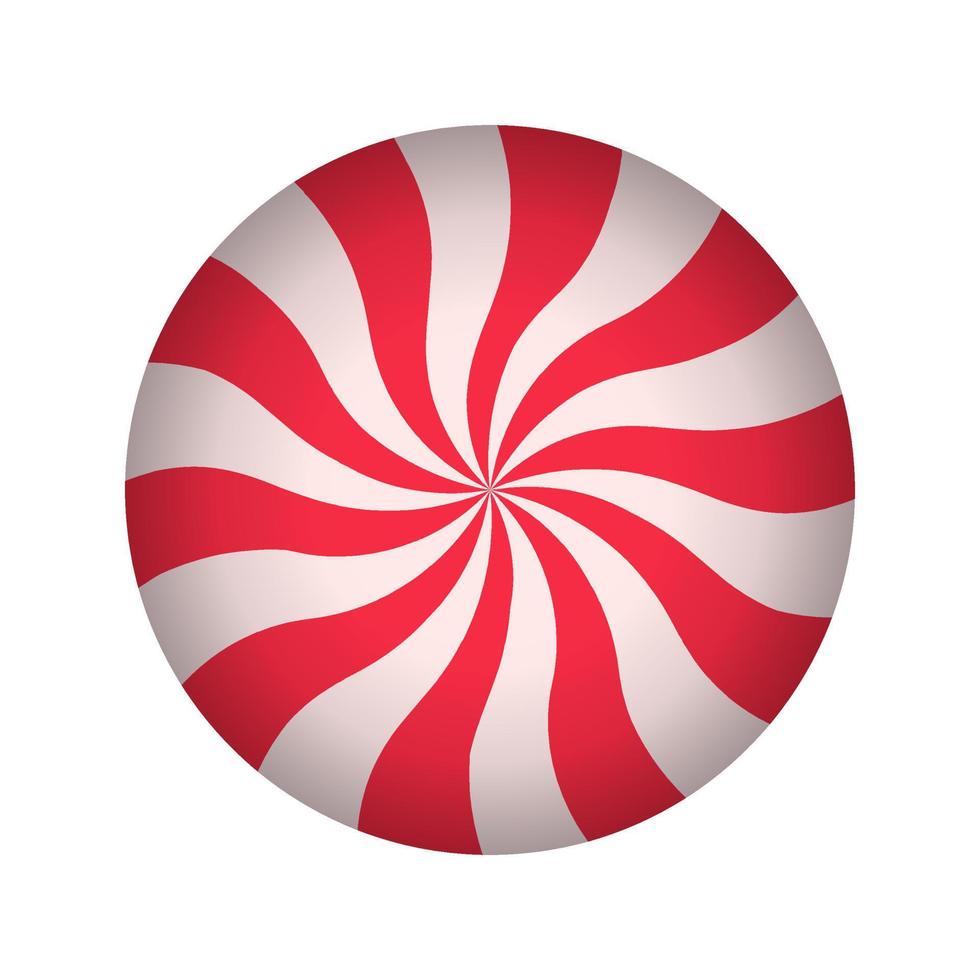 remolino de caramelo rojo en un vector de fondo blanco. delicioso diseño de vórtice en espiral de helado.