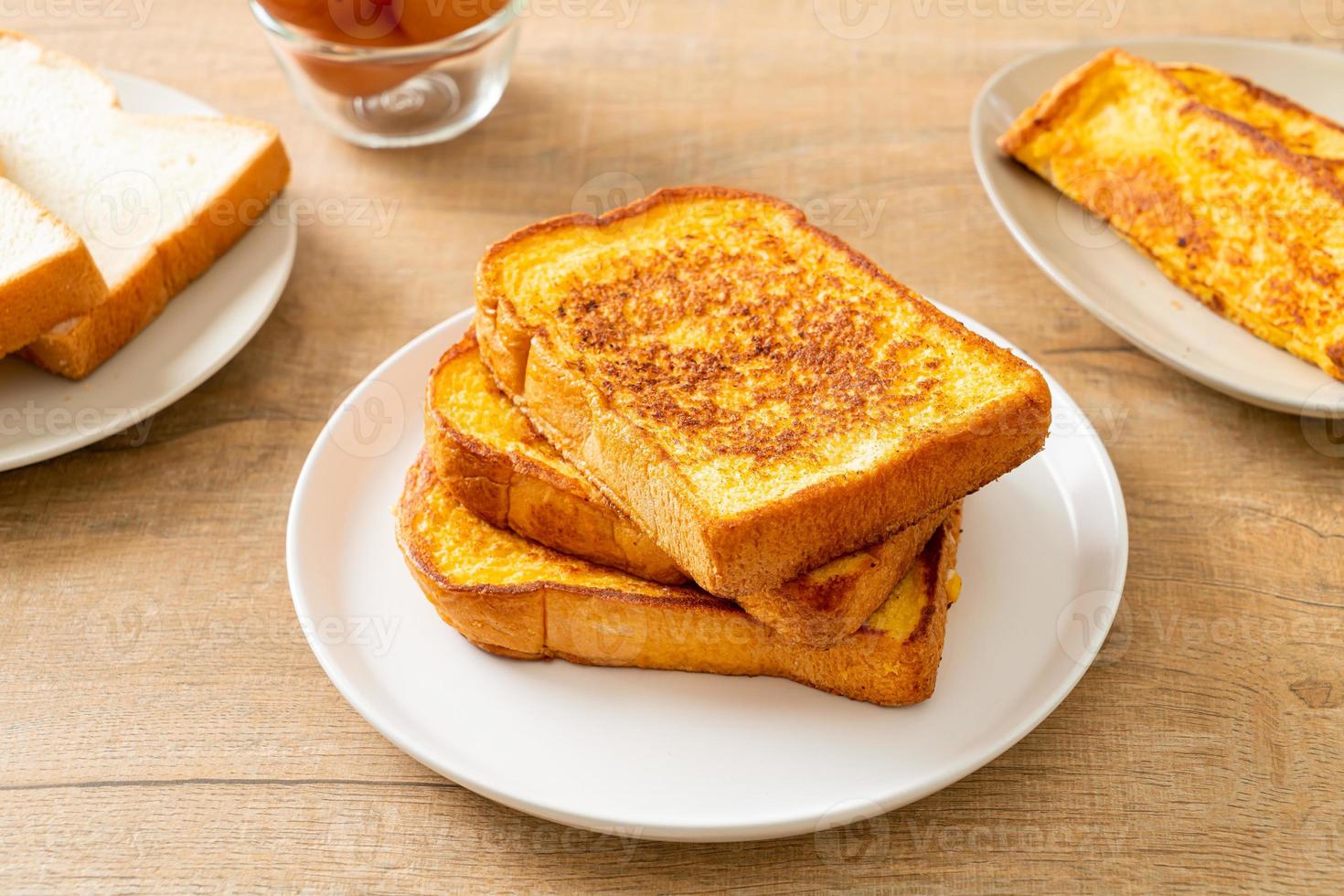 french toast on white plate photo