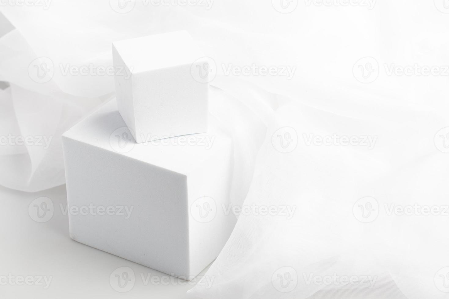 Square white product display for product advertising photo