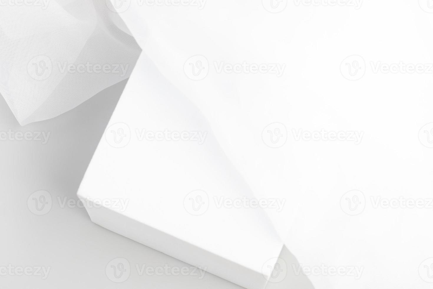 Square white product display for product advertising photo