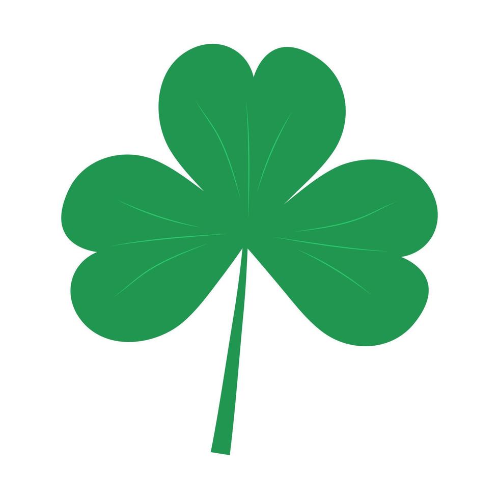 Clover with three leaves isolated on white background. Shamrock St Patrick Irish symbol. vector