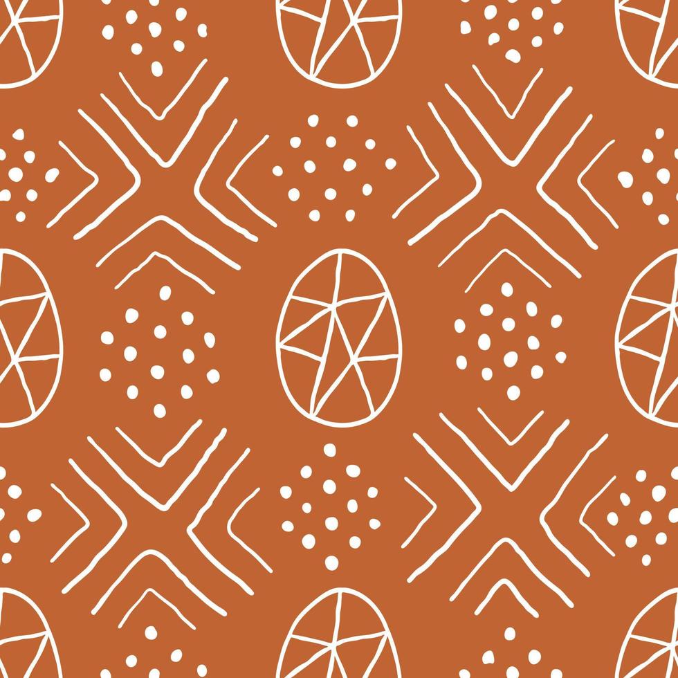 Abstract Easter egg seamless pattern. Holiday ethnic ornament for wrapping paper, home textile vector
