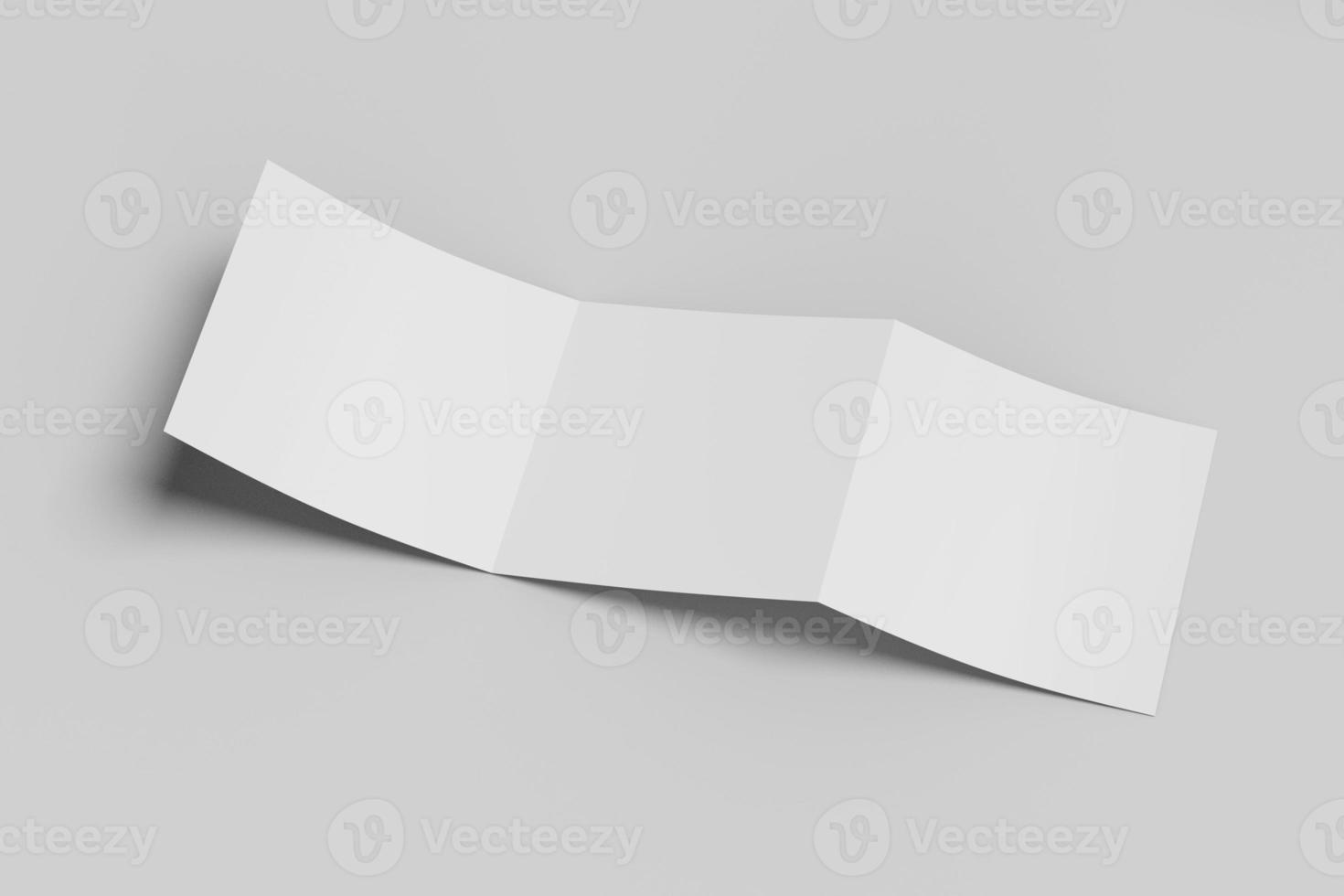 Blank Paper Square Trifold Brochure Mockup photo