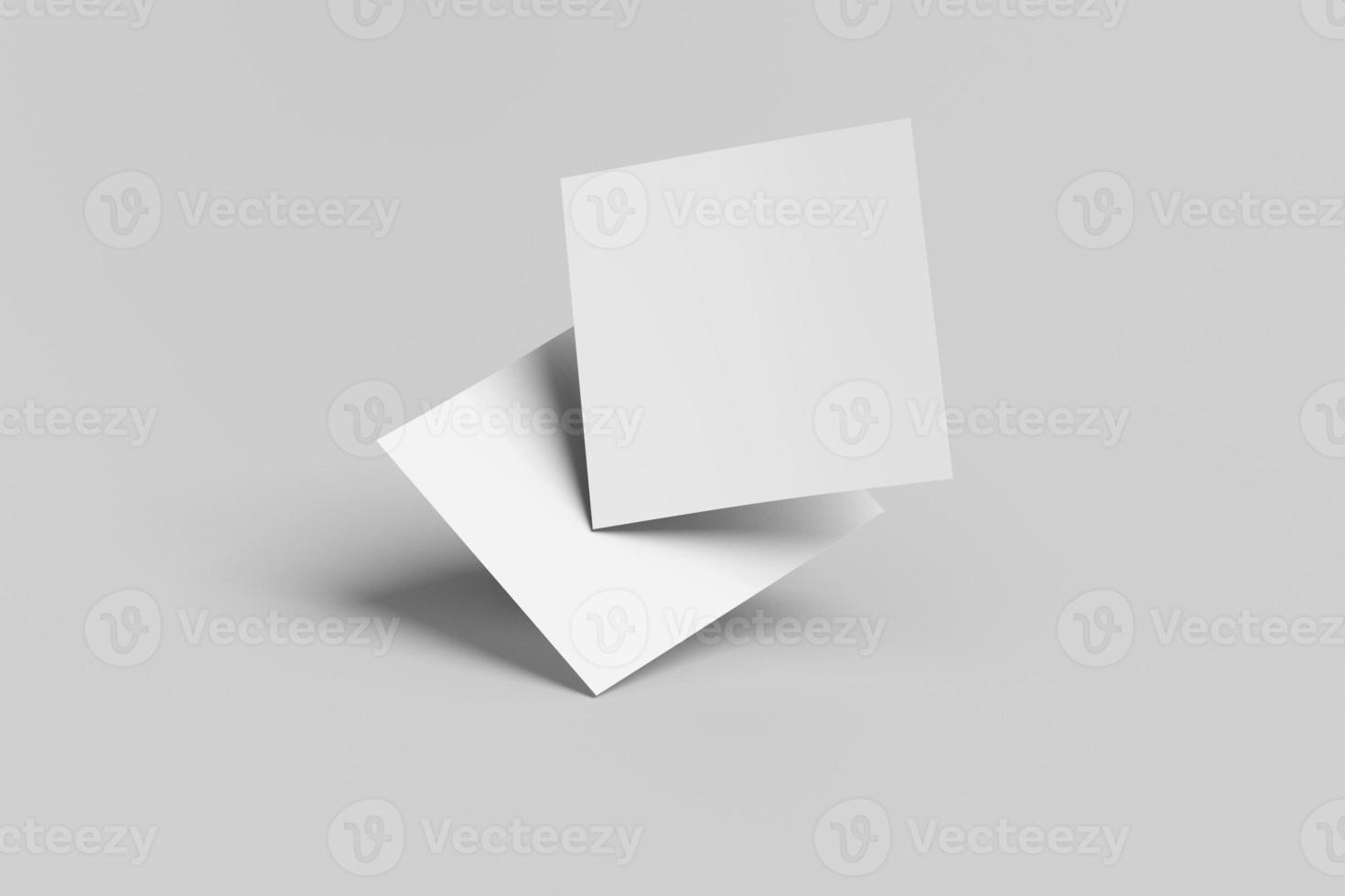 Blank Paper Sqaure Flyer Mockup photo