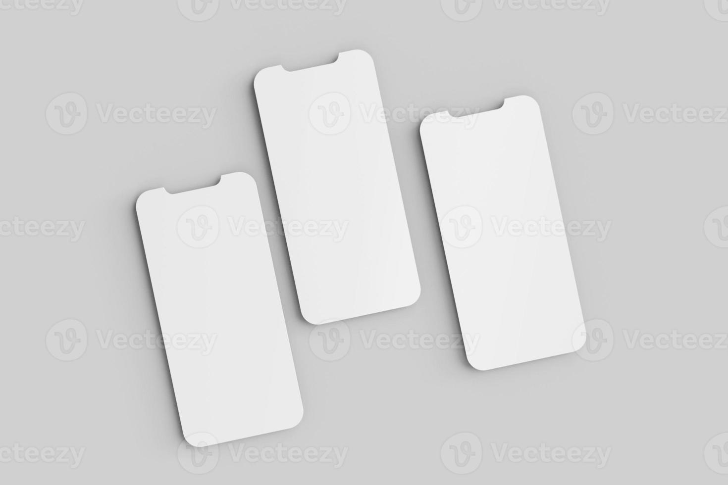 White Blank Smartphone Screen Mockup photo