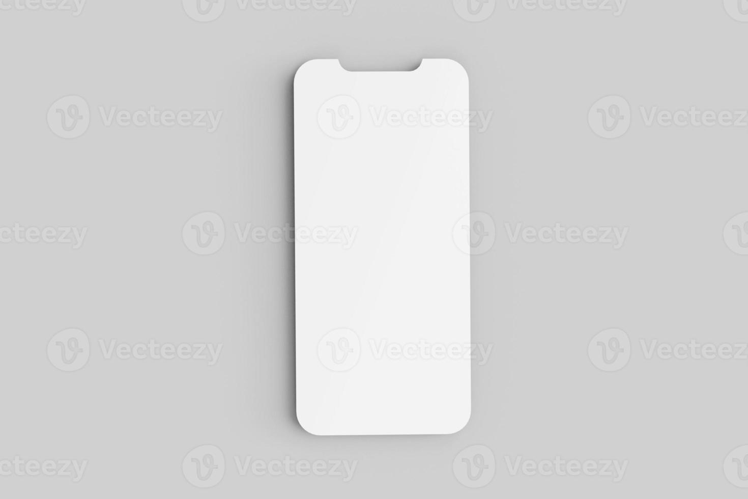 White Blank Smartphone Screen Mockup photo