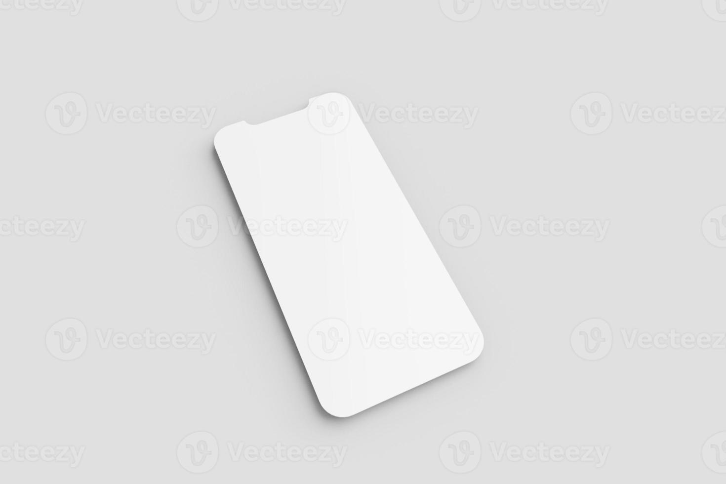 White Blank Smartphone Screen Mockup photo