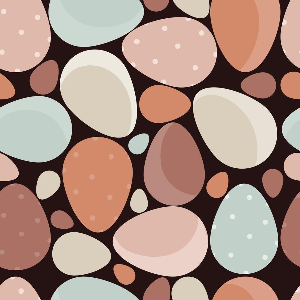 Easter background seamless pattern with pastel color eggs on brown background,editable colors vector illustration. Abstract easter texture for festive decoration,print,poster,banner,textile design