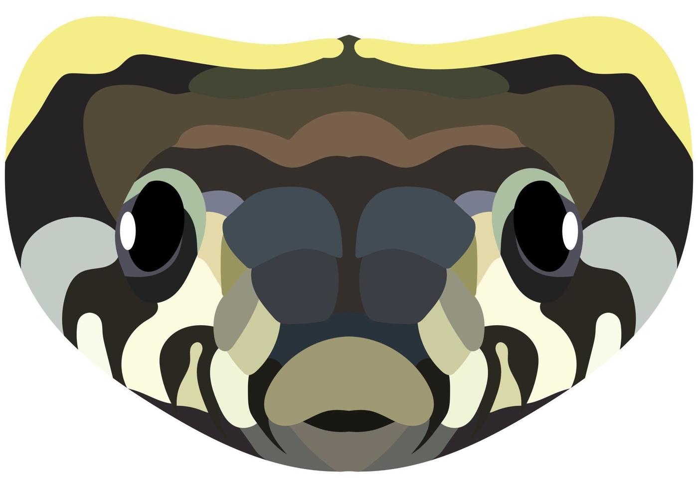 The head of a grass snake. Illustration A bright portrait is depicted on a white background. Vector graphics. Animal logo