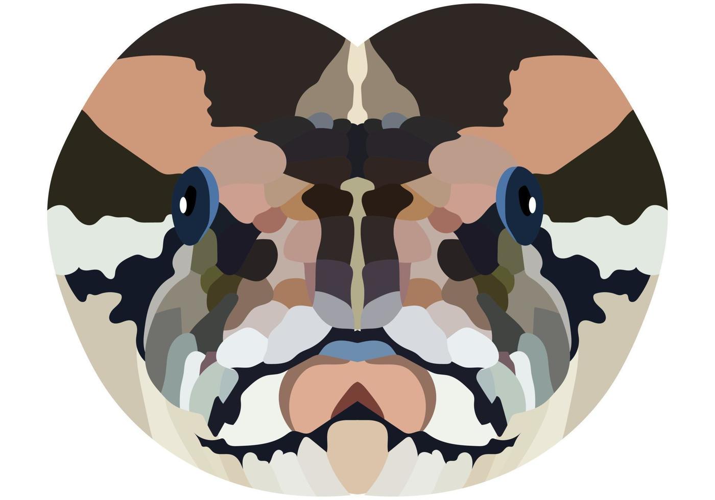 Python head. An illustration of the face of a large snake is depicted ...