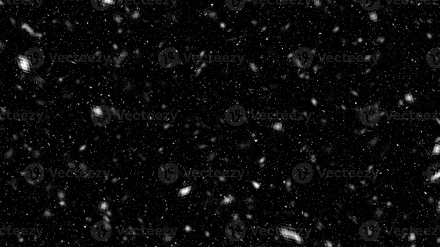 Snowfall bokeh on dark foundation. Numerous snowflakes in flying in the air. Winte night snowfall and snowstorm of snow at. Obscure bokeh light impact innovative foundation. photo