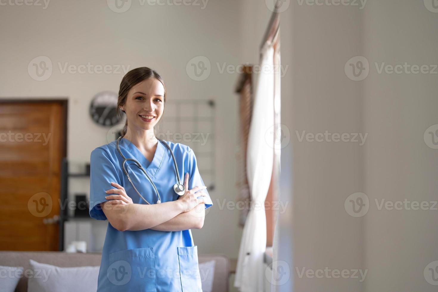 Confident female doctor at office. Health care concept. photo