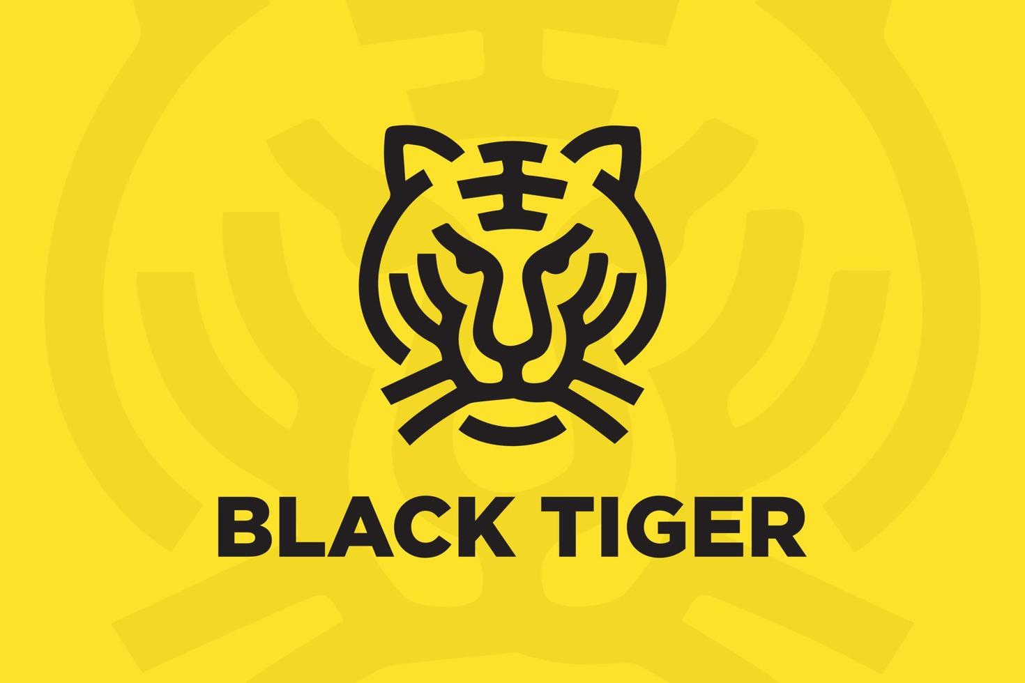 Black Tiger Face Vector