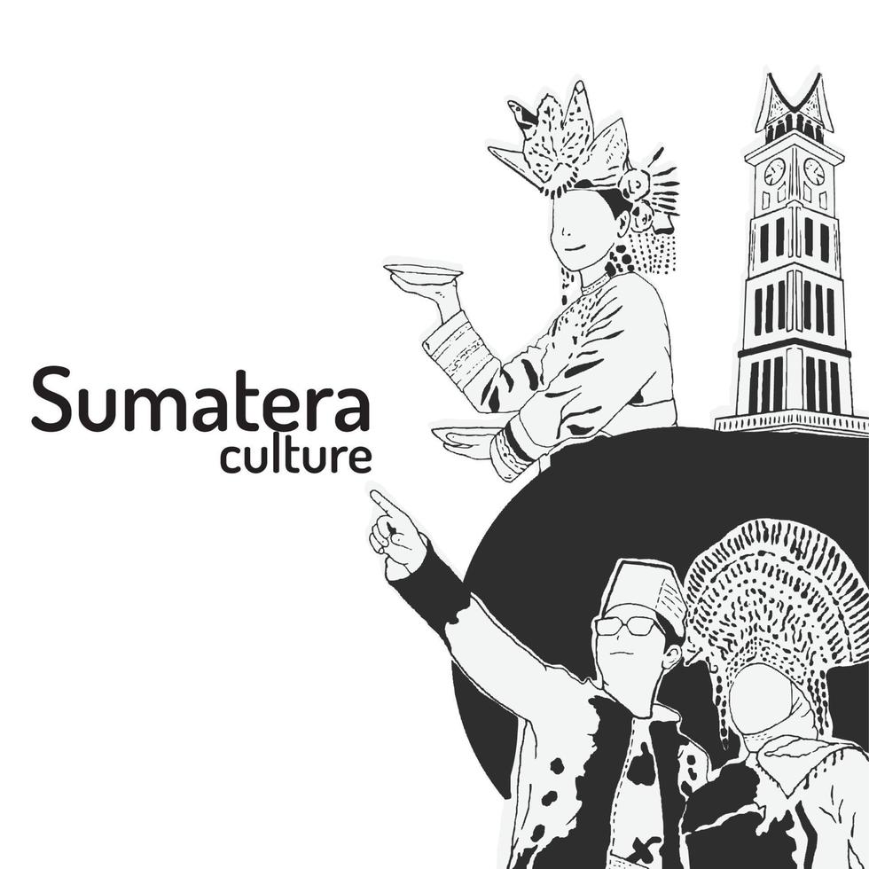 Poster Sumatera Culture Art vector