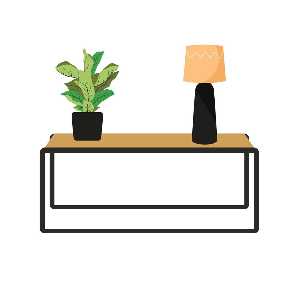Minimalist interior table vector