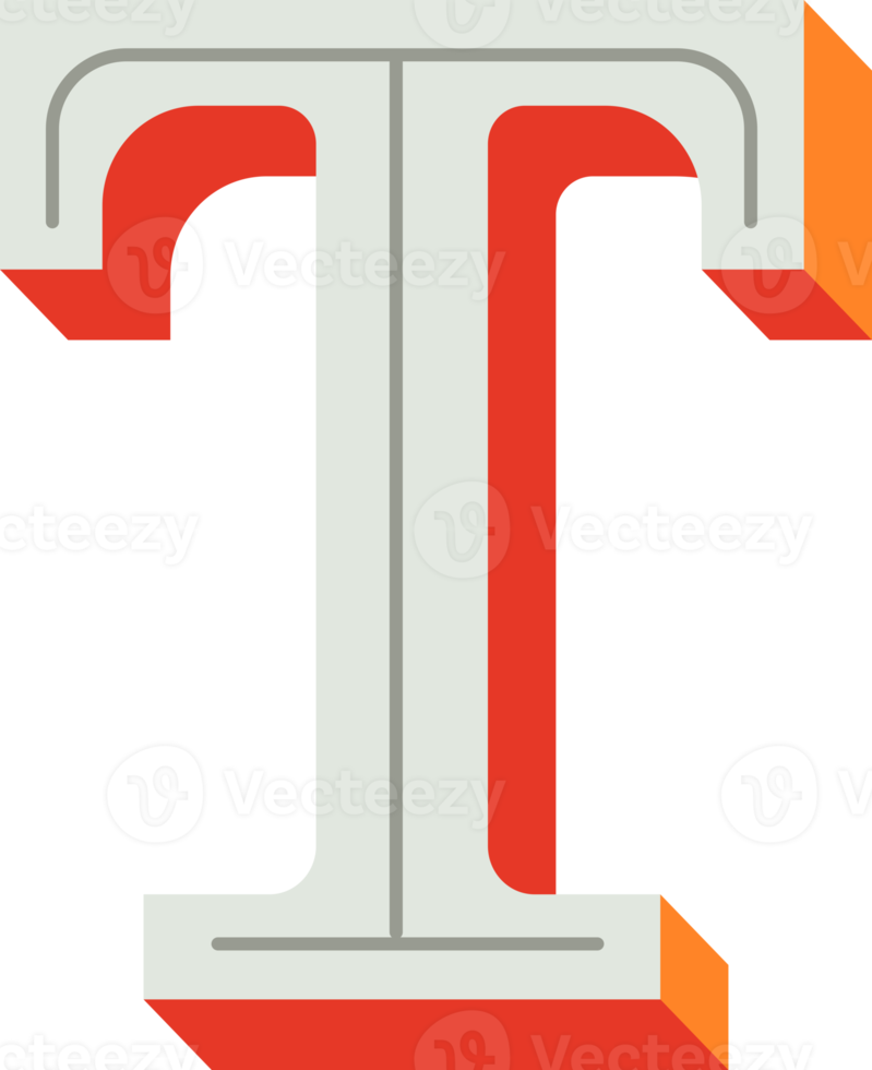 Vintage retro alphabet typography png