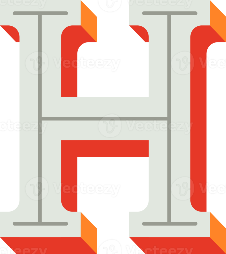 Vintage retro alphabet typography png