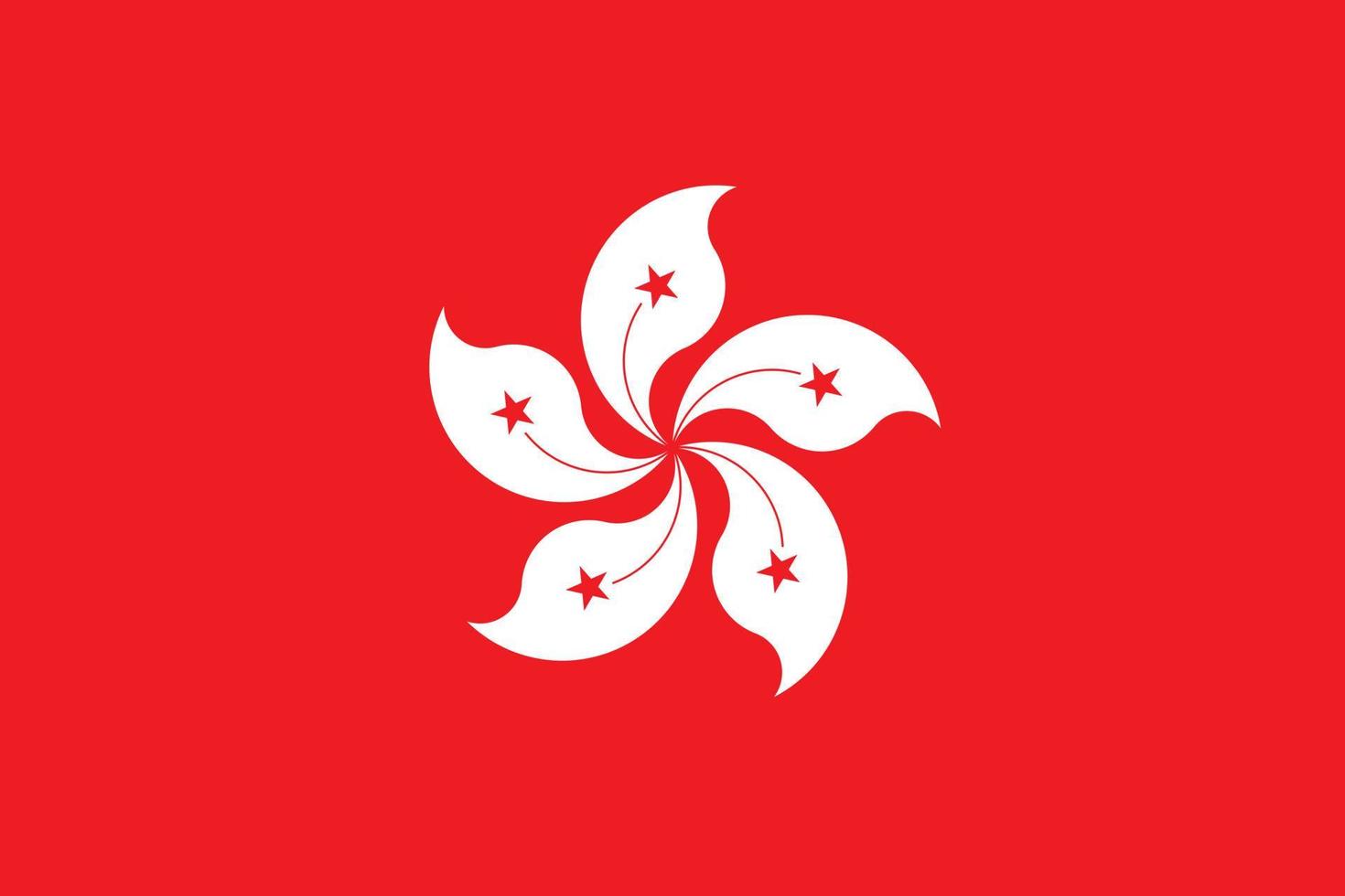 Hong Kong flag simple illustration for independence day or election vector